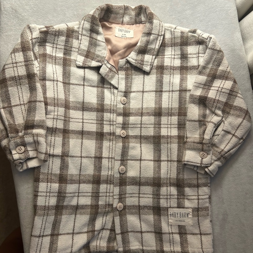 Checkered Kids Blazer - Brown and White